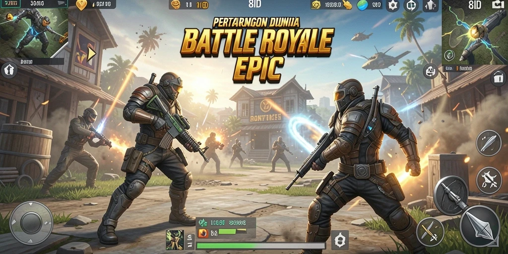 Screenshot gameplay epic dari 8ID dalam Battle Royale.