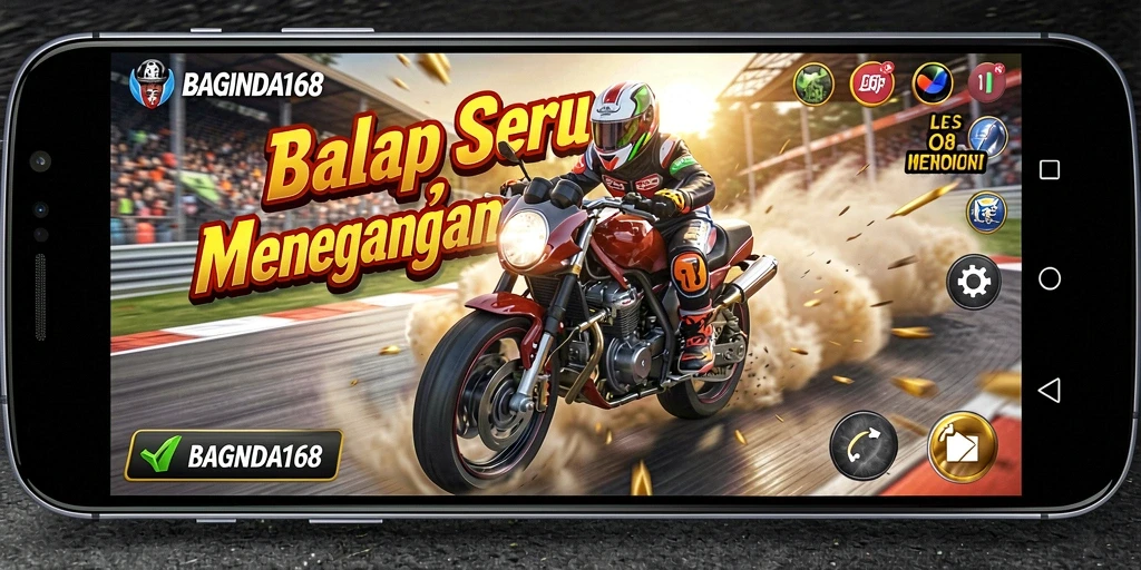 Tangkapan layar dari gameplay balap yang mendebarkan di BAGINDA168.