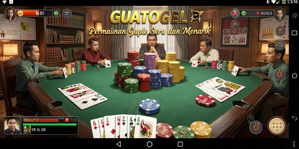 Tampilan gameplay GUATOGEL yang penuh warna dan interaktif.