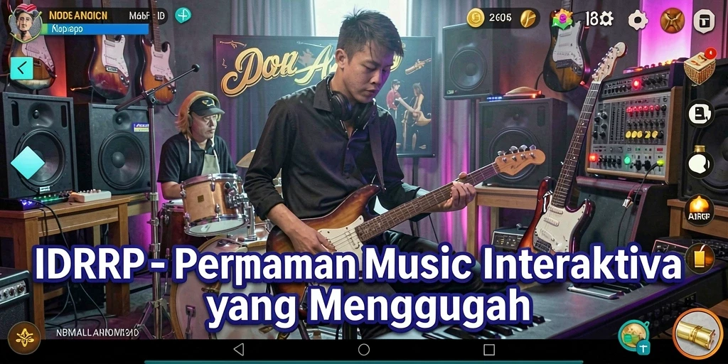 Tampilan gameplay interaktif dari IDRRP yang penuh warna.