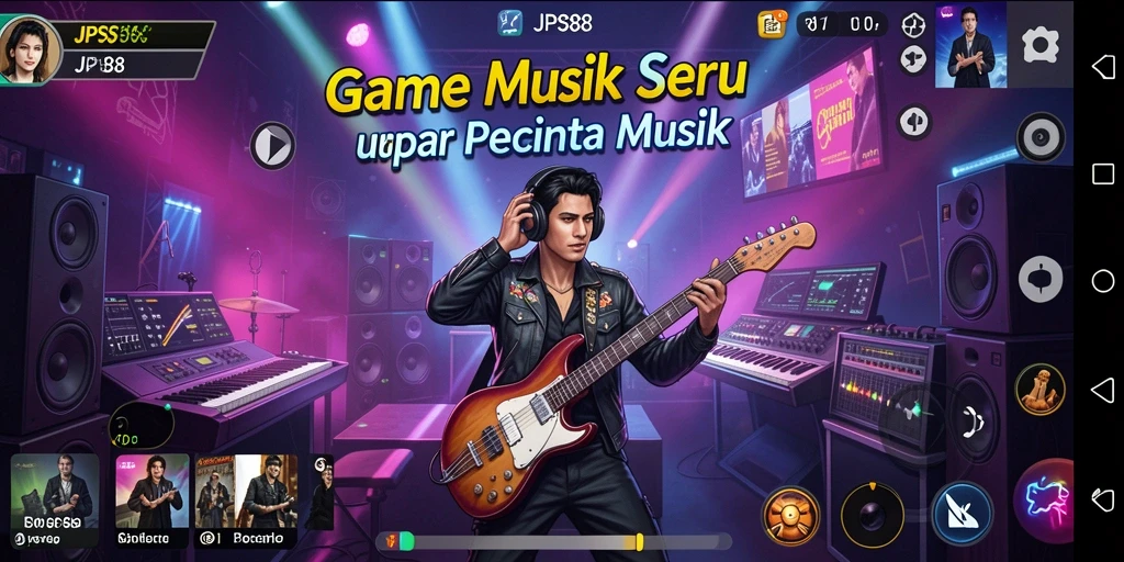 Screenshot utama JPS88 menunjukkan gameplay seru saat bermain musik.
