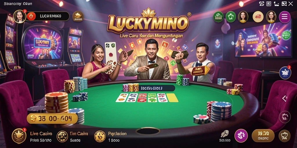 Tampilan gameplay Live Casino yang mengasyikkan di LUCKYMINO.