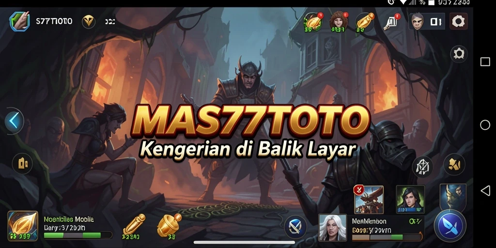 Tampilan gameplay menakutkan dari <strong>MAS77TOTO</strong> dengan suasana Horror yang mencekam.