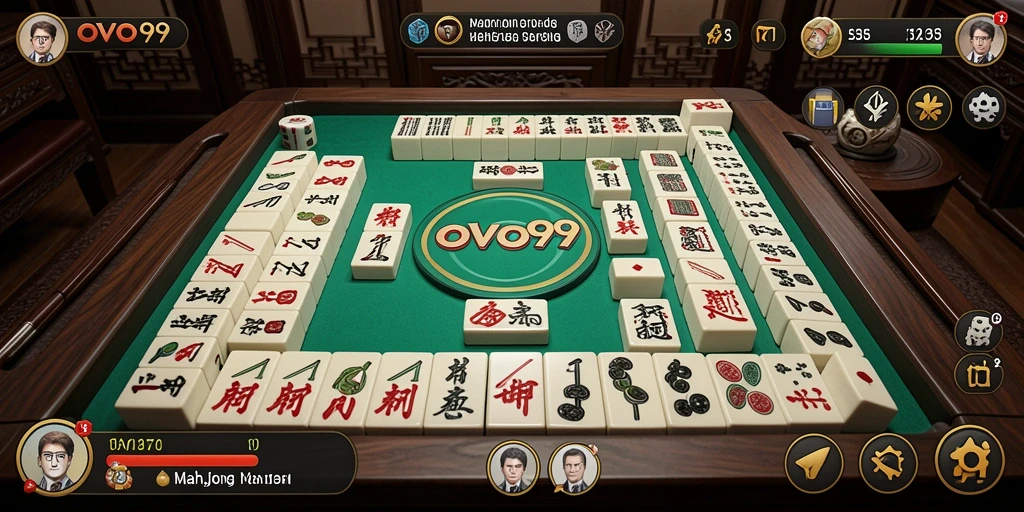 Screenshot OVO99 menampilkan gameplay Mahjong yang mendebarkan.
