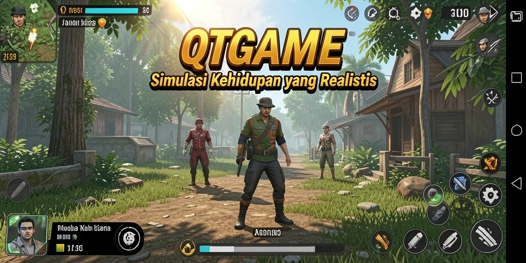 Tampilan screenshot gameplay QTGAME yang menarik dan interaktif.