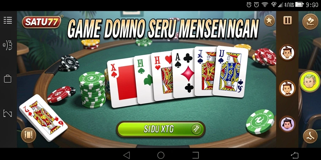 Screenshot gameplay SATU77 yang menunjukkan serunya permainan Domino.