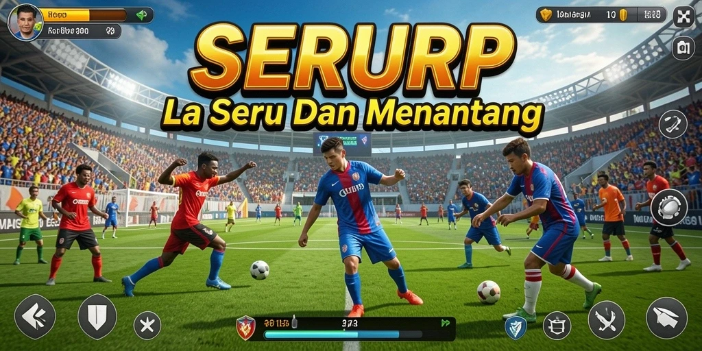 Tangkapan layar SERURP menampilkan gameplay aksi olahraga yang mendebarkan.