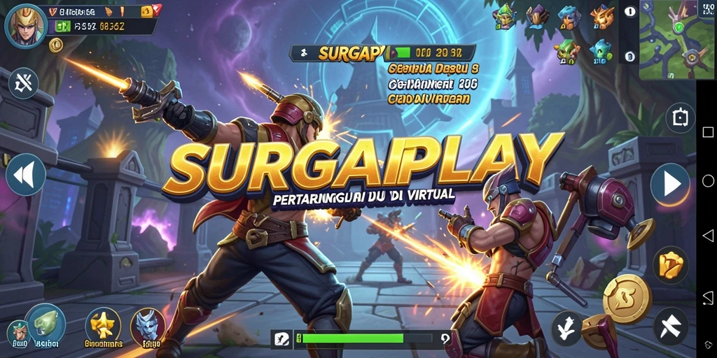 Gameplay seru SURGAPLAY dengan pertarungan yang dinamis.