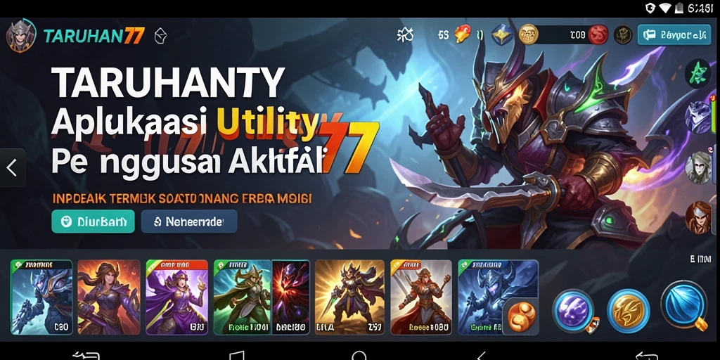 Tampilan aplikasi TARUHAN77 dengan fitur-fitur Utility yang informatif.
