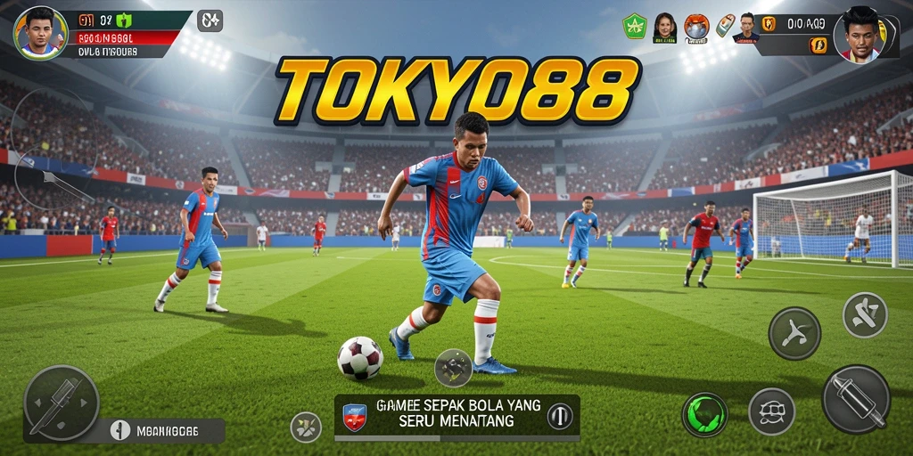 Tangkapan layar utama dari gameplay <strong>TOKYO88</strong> yang penuh aksi dan strategi sepak bola.