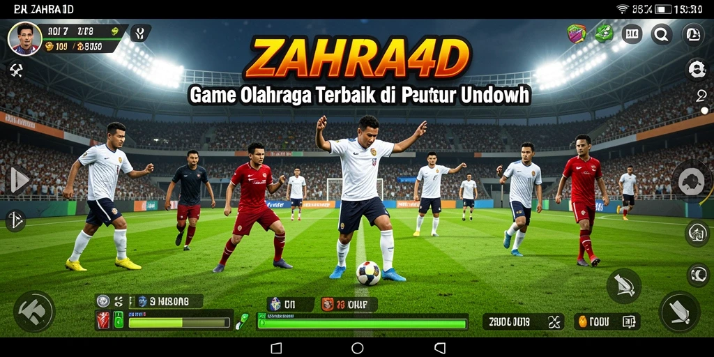 Screenshot ZAHRA4D menampilkan aksi seru dalam pertandingan olahraga.